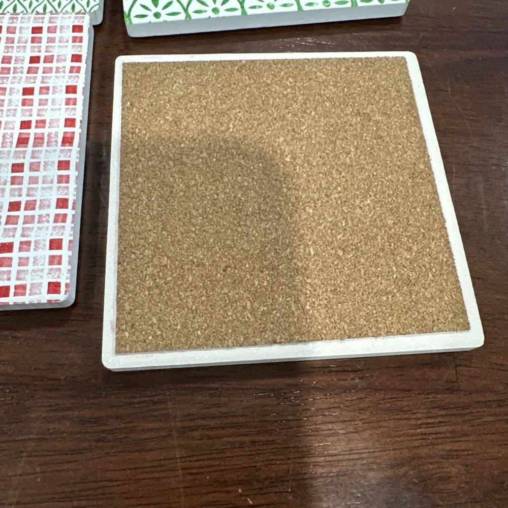 Ganz 4.0 Inch‎ Holly Coasters Set Of 4 Red Green Coasters
